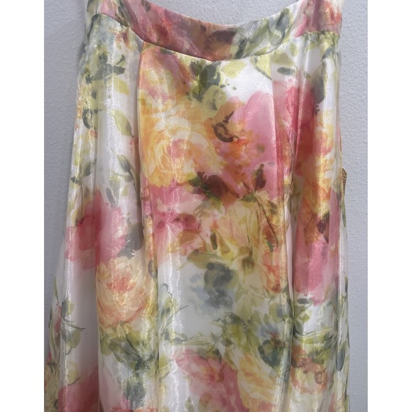 City Studio Floral Hi Lo Skirt with Sheer Overlay Size 1 Say Yes Prom Macy's - Picture 2 of 13